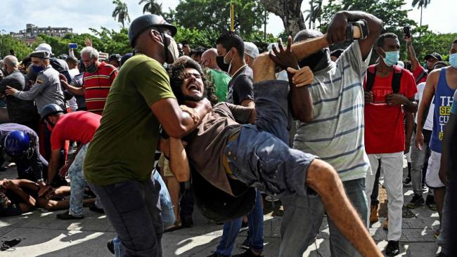 El estudiante universitario Leonardo Romero Negrín, detenido en la manifestación del 11 de julio frente al Capitolio de La Habana.