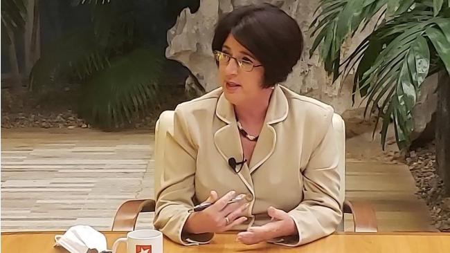 La ministra de Trabajo y Seguridad Social, María Elena Feitó Cabrera.