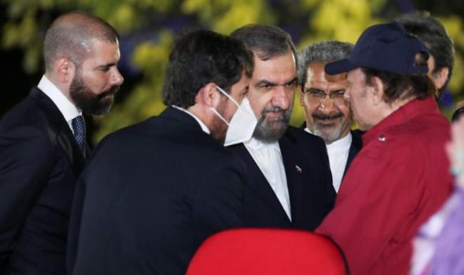 Mohsen Rezai, vicepresidente de Irán, en la toma de posesión de Daniel Ortega.
