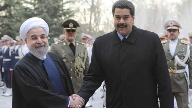 Hasan Rohani, entonces presidente de Irán, y Nicolás Maduro.