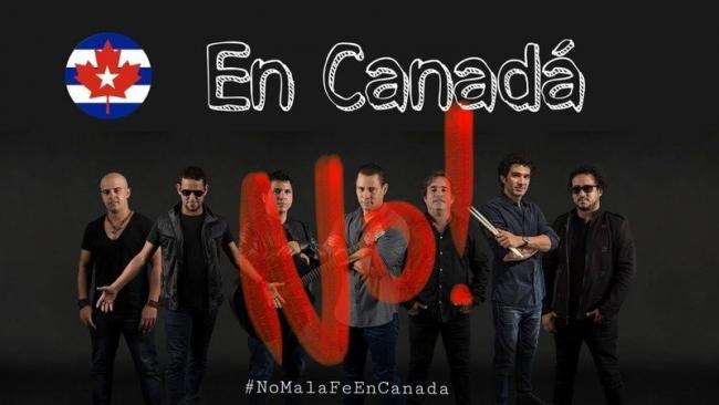 Imagen de la campaña contra los conciertos de Buena Fe en Canadá.