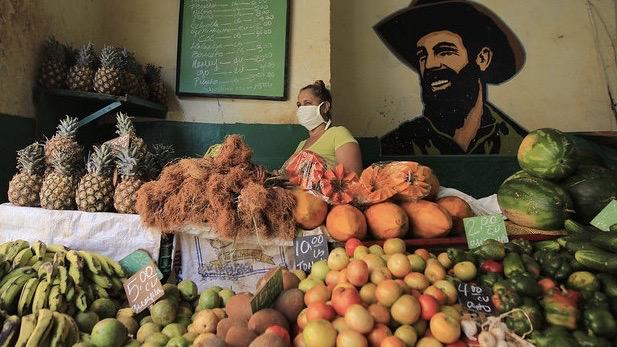 Un mercado agropecuario en Cuba.