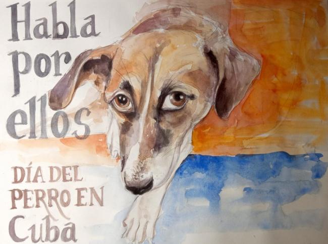 Poster de la marcha del Día del Perro en Cuba.