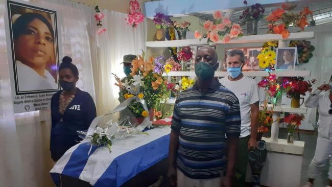 Funeral de la enfermera cubana Isabel Bencomo Blens.