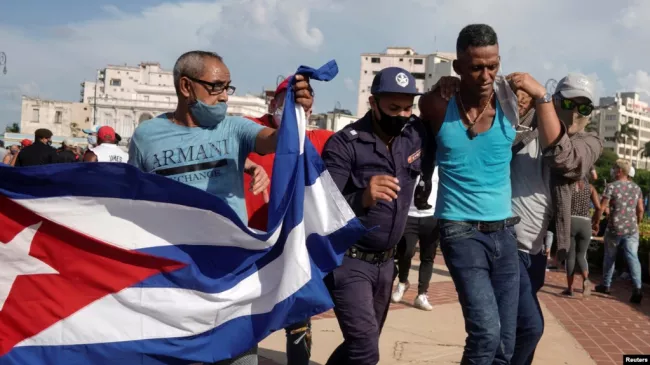 Protestas en La Habana el 11 de julio de 2021.