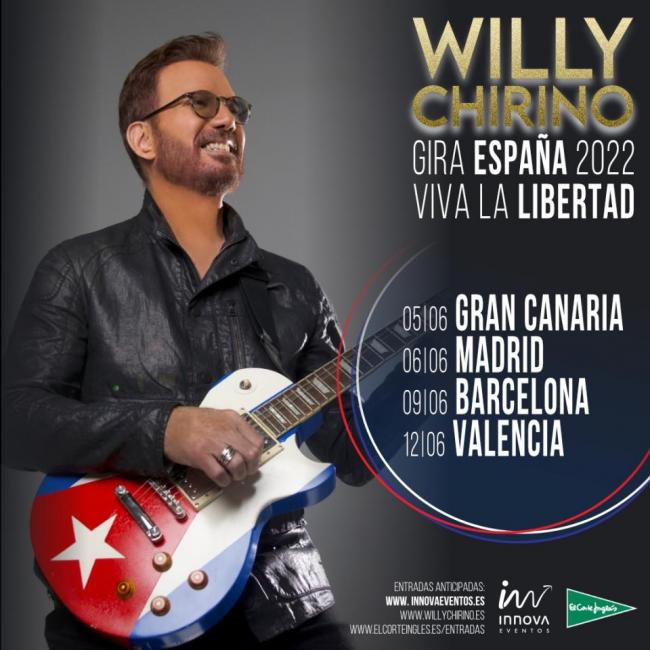 Cartel de la gira de Willy Chirino por España.