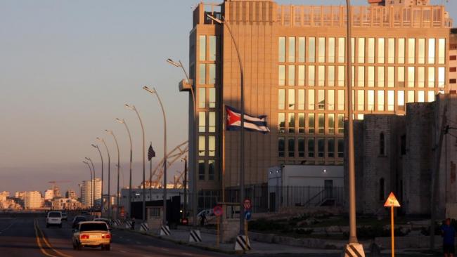 Vista de la embajada de Estados Unidos en La Habana.