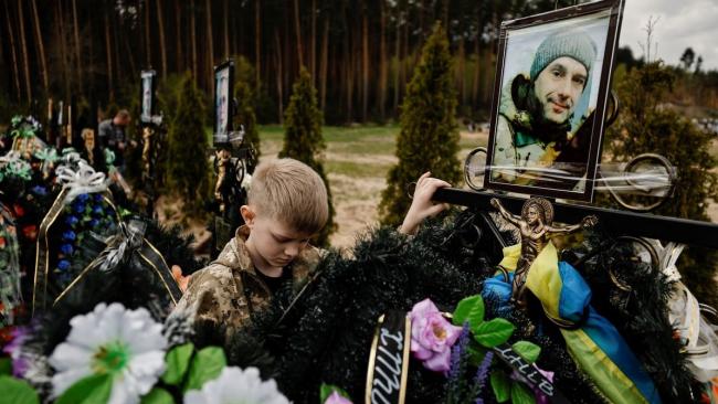 Funeral de soldados muertos en Ucrania.