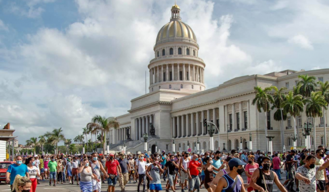 Protestas masivas del 11J en La Habana.