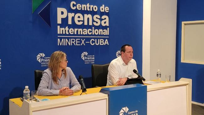 El ministro de Salud cubano durante su comparecencia.