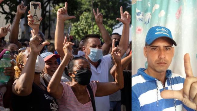 Protestas del 11J y el manifestante cubano Yosvany Rosell García Caso.