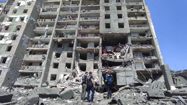 Un edificio ucraniano destrozado tras bombardeos en la ciudad de Serhiivka, cerca de Odesa.
