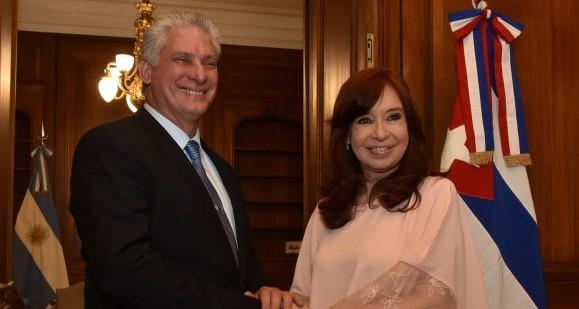 Miguel Díaz-Canel y Cristina Fernández.