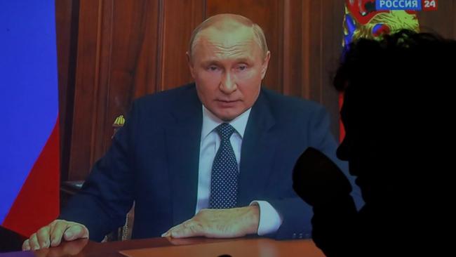 Vladimir Putin en mensaje televisado para anunciar la movilización de reservistas hacia la guerra en Ucrania.