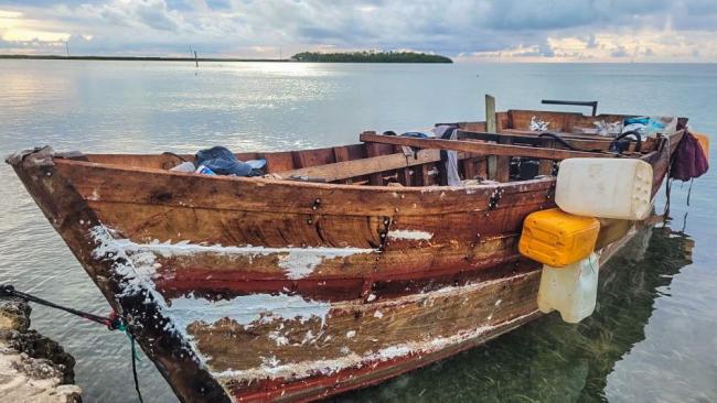 Una embarcación utilizada por migrantes cubanos.