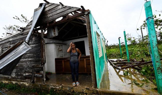 A house destroyed by Hurricane Ian, Pinar del Rio.
