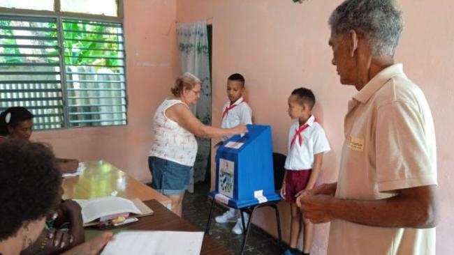 Local de votación en La Habana.