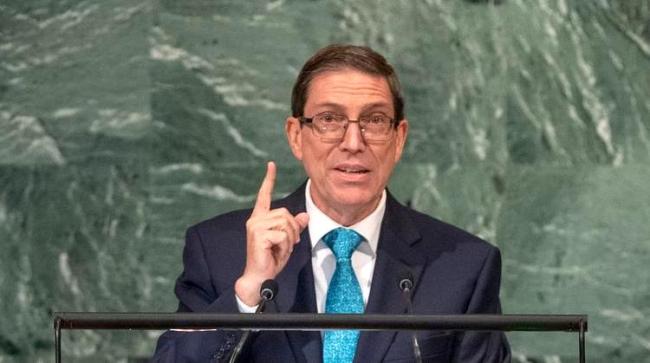 El canciller cubano, Bruno Rodríguez, ante la Asamblea General de la ONU.