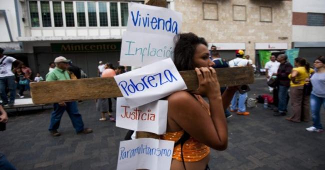 Manifestante en Caracas, 2018.