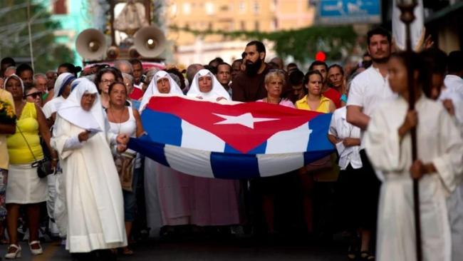 Una peregrinación religiosa en Cuba. 