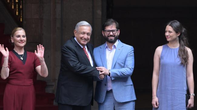 Andrés Manuel López Obrador y Gabriel Boric en México.