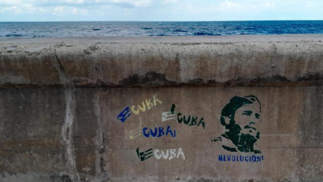 Imagen de Fidel Castro en el Malecón de La Habana.