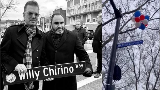 Willy Chirino en la inauguración de la calle con su nombre.