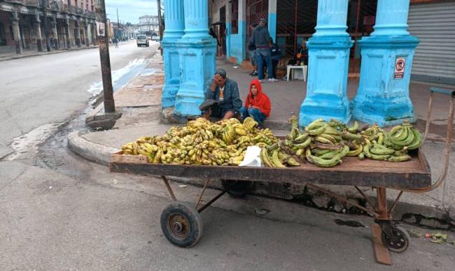 Un carretillero y su hijo en La Habana.