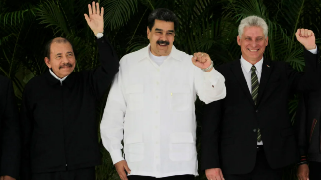 Díaz-Canel, Daniel Ortega y Nicolás Maduro.