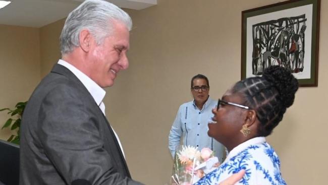 Miguel Díaz-Canel y la vicepresidenta de Colombia. La Habana, 9 de febrero de 2023..