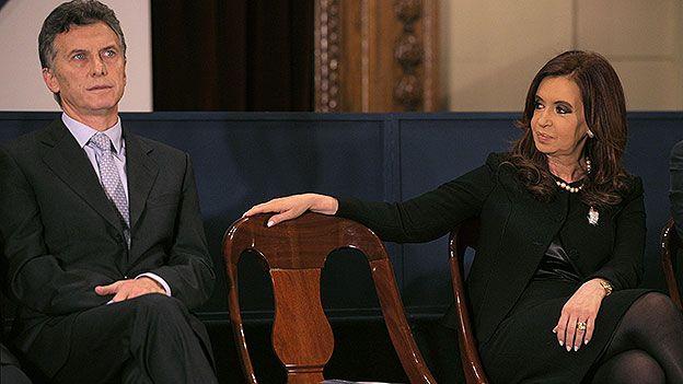 Mauricio Macri y Cristina Fernández de Kirchner, 2015.