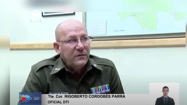 Teniente coronel del Ministerio del Interior Rigoberto Cordobés. 
