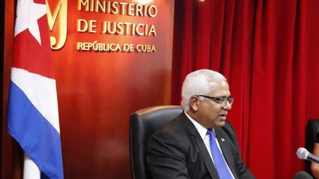El ministro de Justicia cubano, Oscar Silvera.