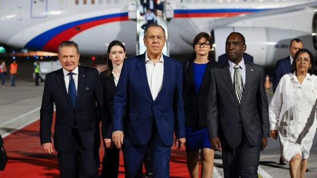 Serguei Lavrov a su llegada a La Habana procedente de Nicaragua.