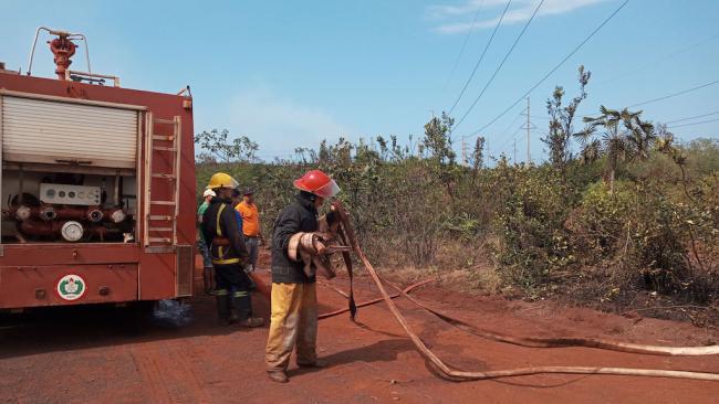 Incendio en zona cercana a la Central Diésel Eléctrica del municipio holguinero de Moa.