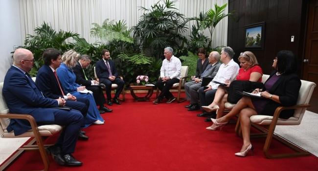 Encuentro de Díaz-Canel y el asesor de Vladimir Putin en La Habana.