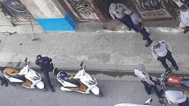 La Policía en el lugar de un tiroteo producido en Centro Habana.