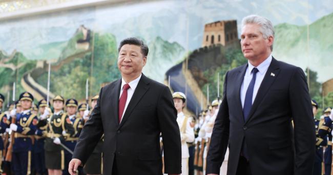 Xi Jinping y Miguel Díaz-Canel durante una visita del gobernante cubano a China.