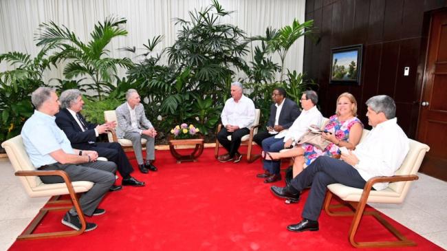 Reunión de Miguel Díaz-Canel con representantes de la Asociación de la Industria de Alimentos de EEUU y de la Fundación Hope for Cuba.