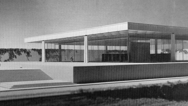 Proyecto de Mies van der Rohe para edificio de Bacardí en Santiago de Cuba.