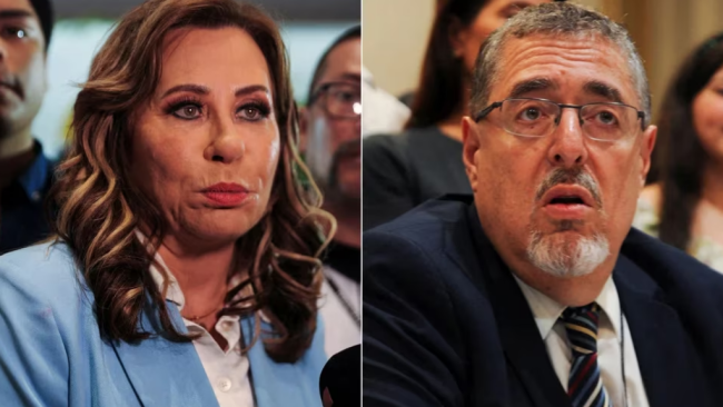 Sandra Torres y Bernardo Arévalo, ganadores de la primera vuelta electoral.