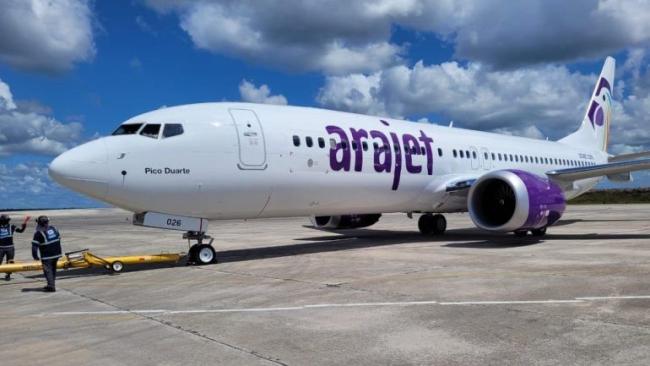 Avión de Arajet, unas de las aerolíneas dominicanas.