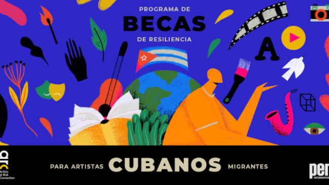 Cartel de la convocatoria de Artists at Risk Connection para artistas cubanos emigrados.