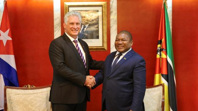 Miguel Díaz-Canel y el presidente de Mozambique, Filipe Nyusi.