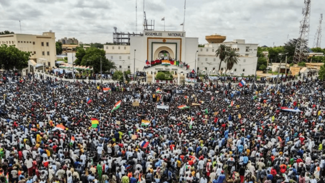 Manifestación de apoyo a los golpistas en Níger el jueves.