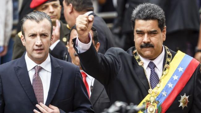 Tareck El Aissami y Nicolás Maduro, en 2020.