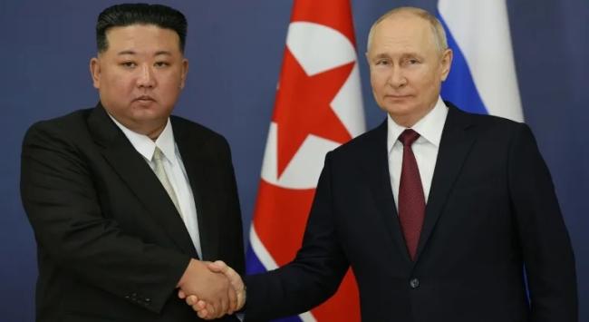 Kim Jong-un y el presidente ruso Vladimir Putin, el 13 de septiembre de 2023 en Vostochni.