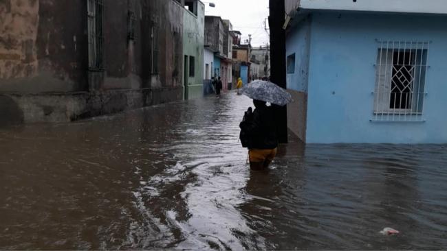 Inundaciones provocadas por las lluvias en el oriente cubano en junio pasado.
