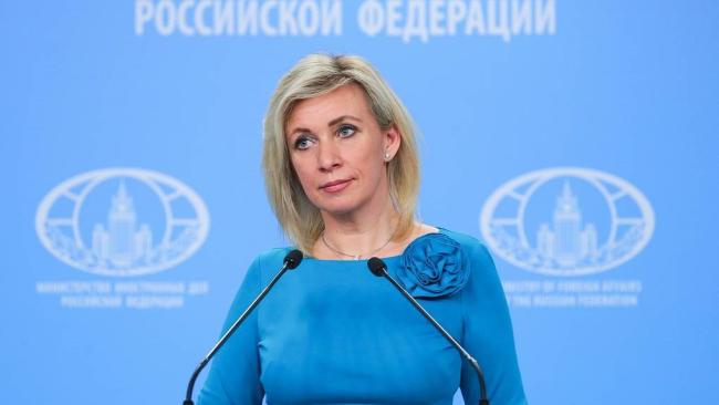 María Zajárova, portavoz de la Cancillería de Rusia.
