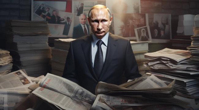 Ilustración con Vladimir Putin en el centro.